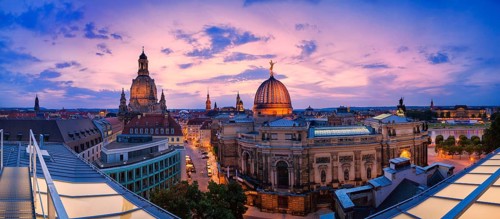 Evening view over Dresden's Old Town