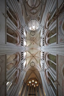 Limburg Cathedral St. George, interior view with view upwards to the vault, Limburg an der Lahn,