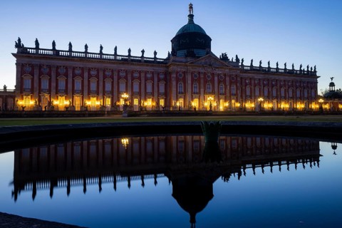 Park Sanssouci is part of the Potsdam palace park ensemble. The New Palace is a palace on the west