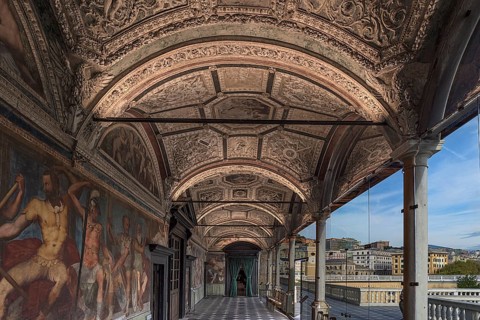 Arcade on the upper floor of the Villa del Principe, Palazzo di Andrea Doria, Piazza dei Principe,
