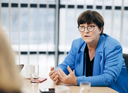 Saskia Esken, Bundesvorsitzende der SPD, aufgenommen im Rahmen eines Interview mit dem RND in