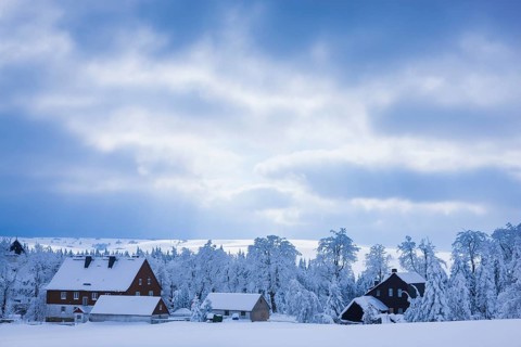 Wintery Hermsdorf in the Ore Mountains