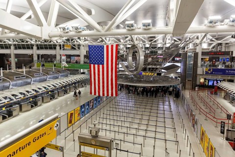 Terminal 1 of New York John F Kennedy Airport (JFK) in New York, USA, North America