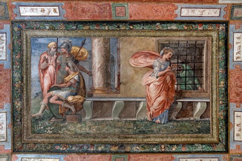 Ceiling fresco by Perino del Vaga, 1501- 1547, in a room of the Villa del Principe, Palazzo di
