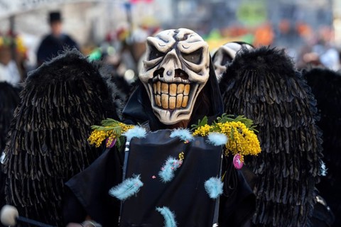 Basler Künstlerlarven, masks, Basler Fasnet parade, Basler Fasnacht, Basel, Switzerland, Europe