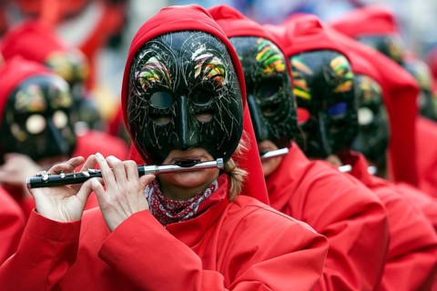 Basler Künstlerlarven, masks, Basler Fasnet parade, Basler Fasnacht, Basel, Switzerland, Europe