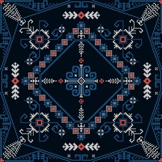 Traditional Latvian embroidery seamless pattern, vector illustration