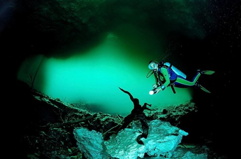 Cave diving Laguna Pepe, Punta Cana, freshwater, Dominican Republic, Central America