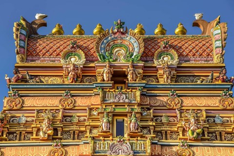 Den Helder, the Netherlands. December 2021. The colorful ornaments and decorations of a Hindu