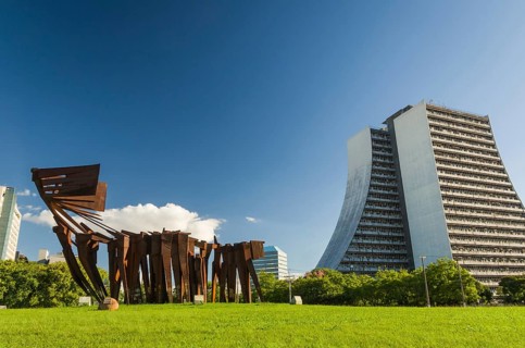Porto Alegre, Rio Grande do Sul, Brazil, March 29, 2021: Beautiful photograph of the square of the