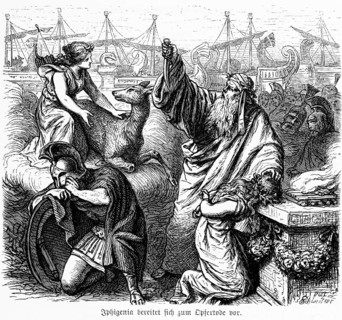 Iphigenia, prepares for sacrificial death, Greece, Iphigenia, Greek mythology, important woman,