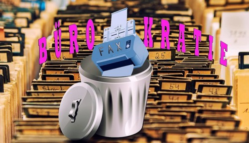 Symbol photo, digitization of administration, fax machines