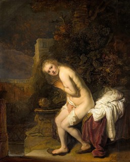Susanna, Painting by Rembrandt van Rijn (1606) (1669), Historic, digitally enhanced reproduction of