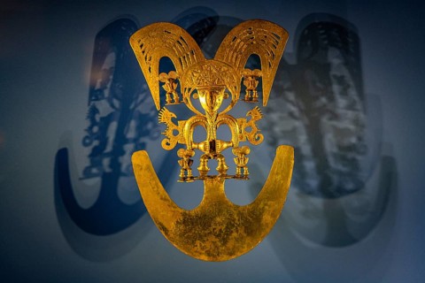 Artefacts in the gold museum, Bogota, Colombia, South America