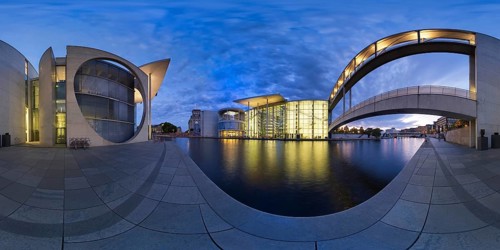 Spreebogen with government buildings, Berlin, Germany, Europe