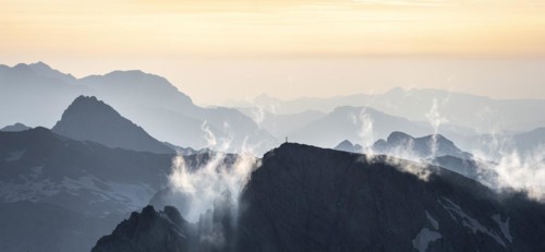 Dramatic mountain landscape, view from Hochkönig, Salzburger Land, Austria, Europe