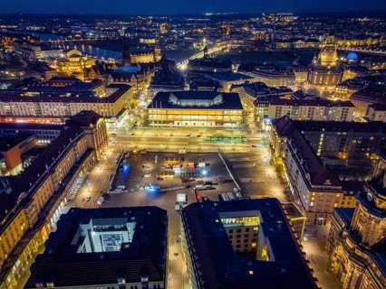 Altmarkt with Palace of Culture from above