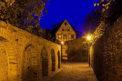 Merseburg half-timbered house at the cathedral abbey