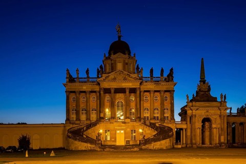 Park Sanssouci is part of the Potsdam palace park ensemble. Colonnade with Triumphal Gate