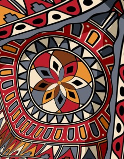 Tribal art background composition, vector illustration