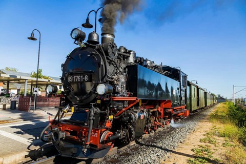 For the annual line birthday of the Lössnitzgrundbahn, many special trains from different eras of