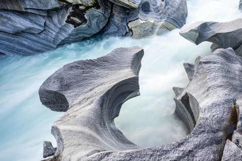 Marble Lottet, Marble Castle, Marble Gorge, Glomaga River, Mo I Rana, Nordland, Norway, Europe