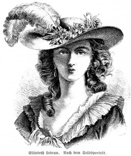 Elisabeth Lebrun, née Vigée, paintress, artist, portrait with straw hat, travels through Europe,