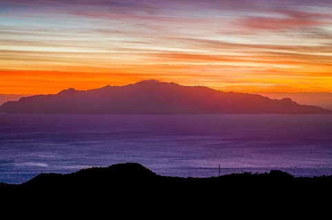 Sunset at the sea. Fogo. Cabo Verde. Africa