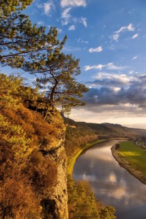 The Leopoldsnase viewpoint is a vantage point near Rathen.View of the Elbe arch between the