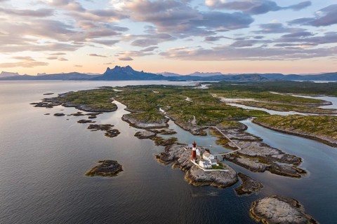 Tranoy Fyr Lighthouse, Tranoy Fyr, Hamaroy, Ofoten, Vestfjord, Nordland, Norway, Europe