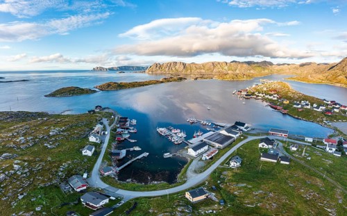 Fishing village Gjesvaer, Mageroya, Nordkapp, Troms og Finnmark, Norway, Europe