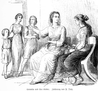 Roman Cornelia and her children, ancient Rome, portrait, hellinistic education, children, widow,