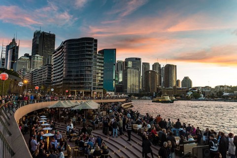Sydney harbour after sunset, Sydney, New South Wales, Australia, Oceania