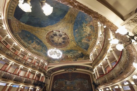 Belle Epoque Amazon Theatre, Concert Hall ceiling, Manaus, Amazonia State, Brazil, South America