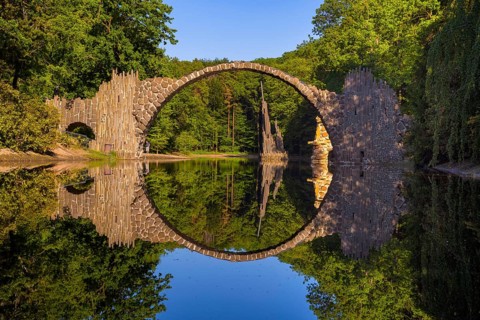 Rakotz Bridge in Kromlau Park, accessible again after extensive restoration and always a popular