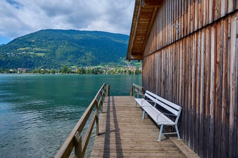 Boathouse, Bank, Jetty, Summer, Ossiach, Lake Ossiach, Carinthia, Austria, Europe