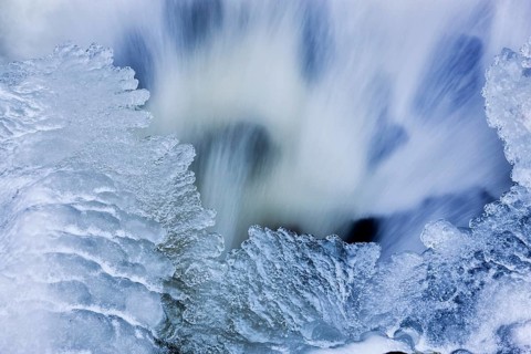 Ice formations in the Wesenitz in Liebethaler Grund