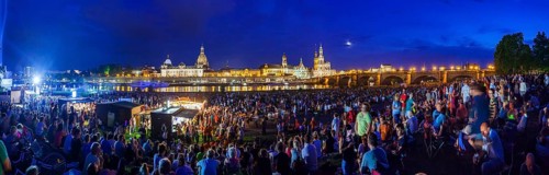 Elbe meadows for the Roland Kaiser concert in Dresden