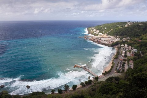 View of Flying Fish Cove, Christmas Island, Australia, Asia