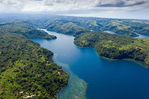 Fjord landscape of Cape Nelson, Tufi, Oro Province, Papua New Guinea, Oceania