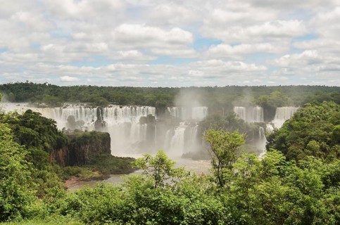 Beautiful photo of the Iguassu Falls, the highest water flow in the world's cataracts, Foz do