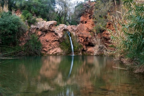 Pego do Inferno waterfall in Tavira Algarve, Portugal, Europe