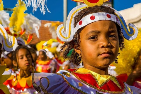 Portrait of little girl. Carnival. Mindelo. Cabo Verde. Africa