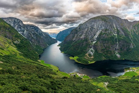Naeroyfjord, branch of the Sognefjord, Norway, Europe