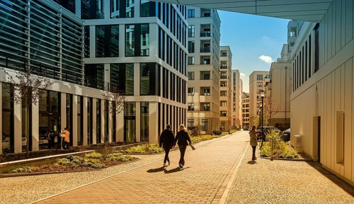 New buildings and housing at Anhalter Bahnhof, Berlin-Kreuzberg, Germany, Europe