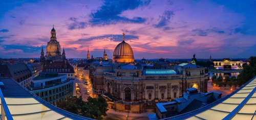 Evening view over Dresden's Old Town