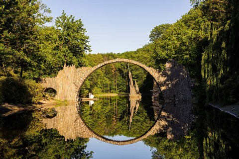 Rakotz Bridge in Kromlau Park, accessible again after extensive restoration and always a popular
