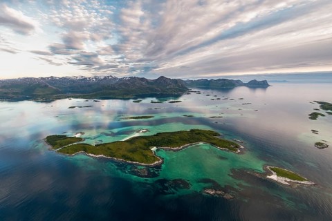 Islands off the coast of Senja, Bergsfjord, Norway, Europe