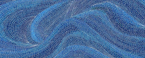 Mosaic art waves texture, vector background