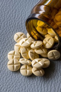 Medicines, medicine, tablets with glass jar